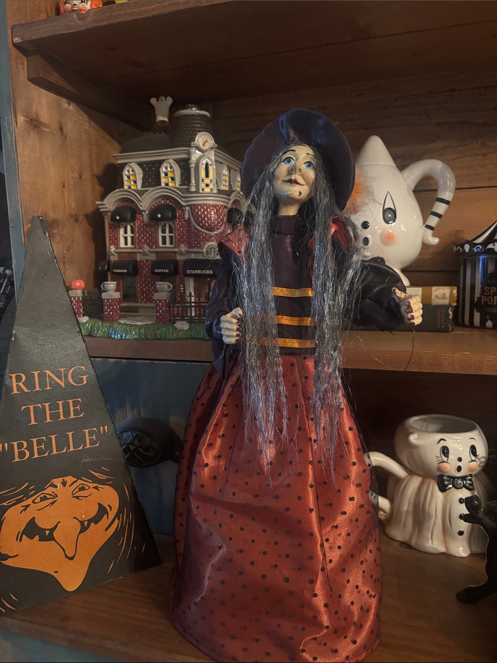 Halloween Witch Figure Wiccan Doll Horror Decor Tree Topper Hag 16”